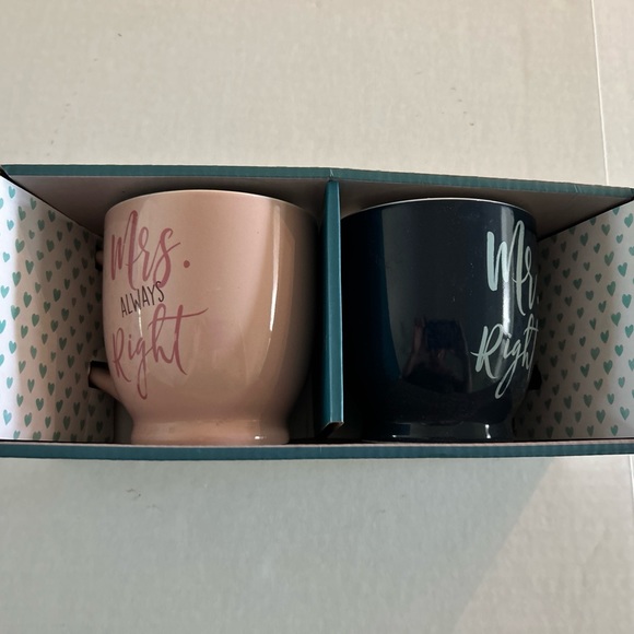 NWOT Couples Coffee or Tea Mugs Set. “Mr Right & Mrs Always Right” Great Gift. - Picture 1 of 3